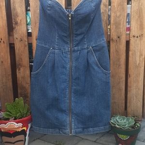 Divine Rights of denim strapless denim dress. Sz L